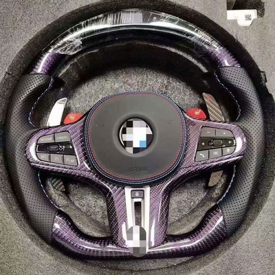 BMW 탄소 섬유 스티어링 휠 펄러드 레더