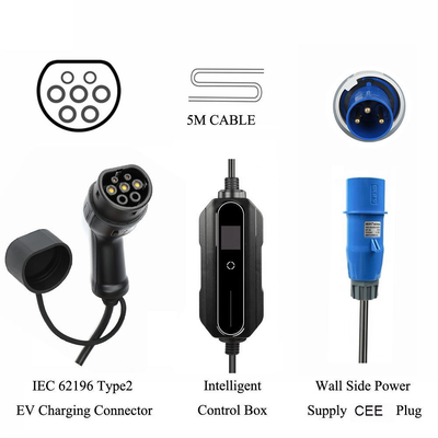 검은색 전기 자동차 가정용 휴대용 월 박스 10A 16A 20A 24A 32A Ev 충전기 교체 / 수리