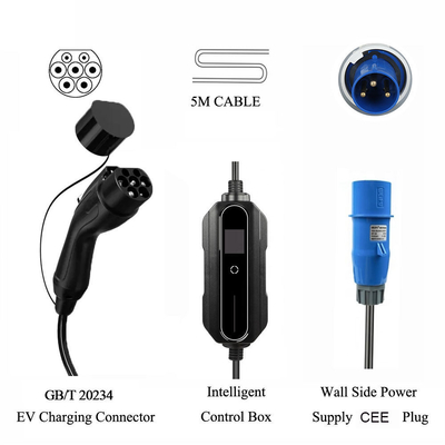 검은색 전기 자동차 가정용 휴대용 월 박스 10A 16A 20A 24A 32A Ev 충전기 교체 / 수리