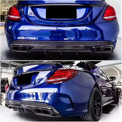 탄소섬유 후면 배머 디푸저 립으로 메르세데스 벤츠 W205 C250 스포츠를 업그레이드하십시오.