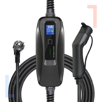 32A 타입1/ 타입2 닛산 LEAF 충전 케이블용 휴대용 EV 충전 상자 검은색