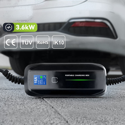 IP67 3.6kw 타입 1/ 타입 2 16A 플러그 전기 차량 자동차 충전기 내구성 물질
