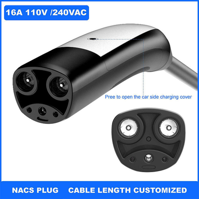 16A 32A 48A 50A 80A NACS TESLA 표준 플러그와 함께 휴대용 전기 충전 스틸 케이블