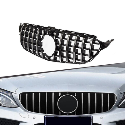 100*25*38cm Gt 스타일 앞 배머 그릴 블랙 그릴 메르세데스 벤츠 C 클래스 W205 2014-2018