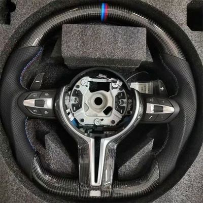BMW F10 F30 E60 E90 G30 E46 E92 탄소섬유와 검은색 가죽의 스티어링 휠