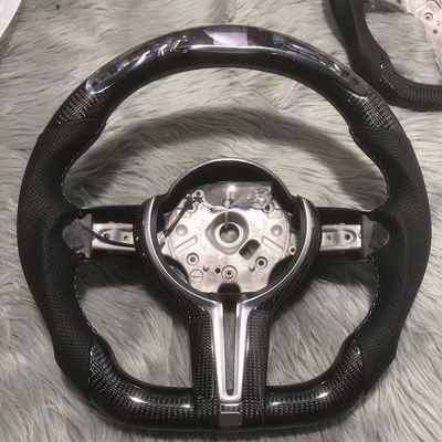 BMW F10 F30 E60 E90 G30 E46 E92 탄소섬유와 검은색 가죽의 스티어링 휠