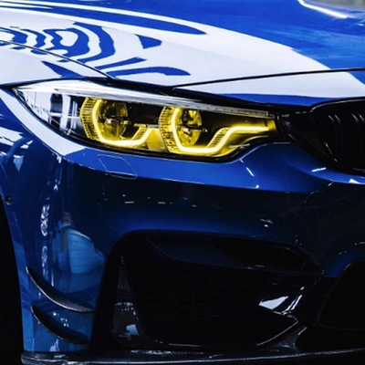 자동차 피트먼트 레몬 노란색 DRL 달리기 램프 BMW G30 F90 M5 CSL의 헤드 라이트 소스 모듈