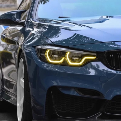 자동차 피트먼트 레몬 노란색 DRL 달리기 램프 BMW G30 F90 M5 CSL의 헤드 라이트 소스 모듈
