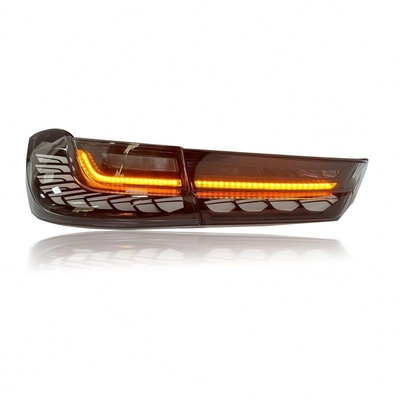 DRL 신호와 드래곤 스케일 꼬등을 가진 BMW 3 시리즈 G20 G28의 LED 자동차 뒷등