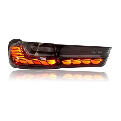 DRL 신호와 드래곤 스케일 꼬등을 가진 BMW 3 시리즈 G20 G28의 LED 자동차 뒷등