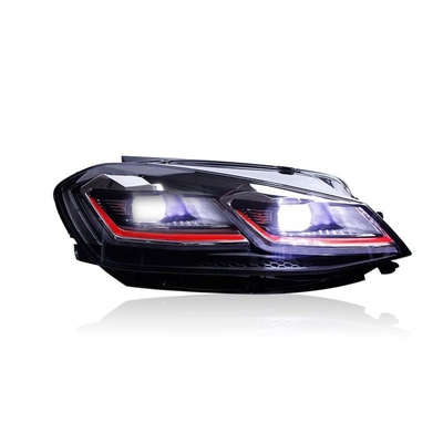폭스바겐 골프 7 Mk7 2013-2020 전 LED 전등 빨간 줄무늬 동적 전용 램프 조립