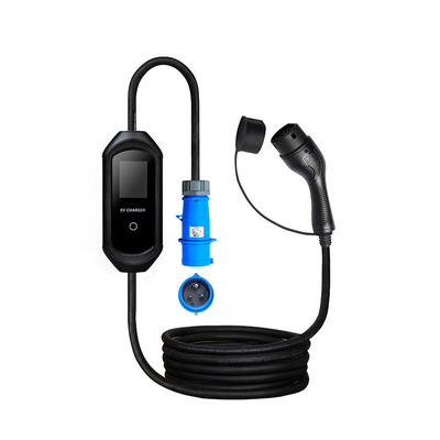 전기차 16A EV 충전소 화면 및 충전 케이블 3x14AWG 18AWG