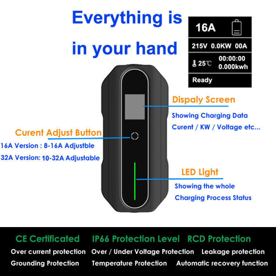 8A-10A-13A-16A 전기차 출력 전력을 위한 조절 가능한 3.5Kw Ev 충전기