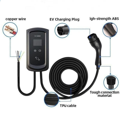 5M 타입 2 TPU 재킷 전기 자동차 EV 충전기 LED 디스플레이와 타입 2 인터페이스 표준