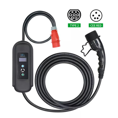 11kW 출력 전력 8A-16A Type2 충전 케이블 가정용 휴대용 EV 충전기