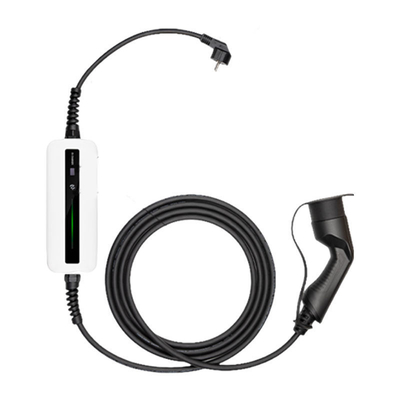 흰색 휴대용 EV 충전기 유럽 표준 플러그 16A 220V 전기 자동차 충전기 출력력 3.5KW